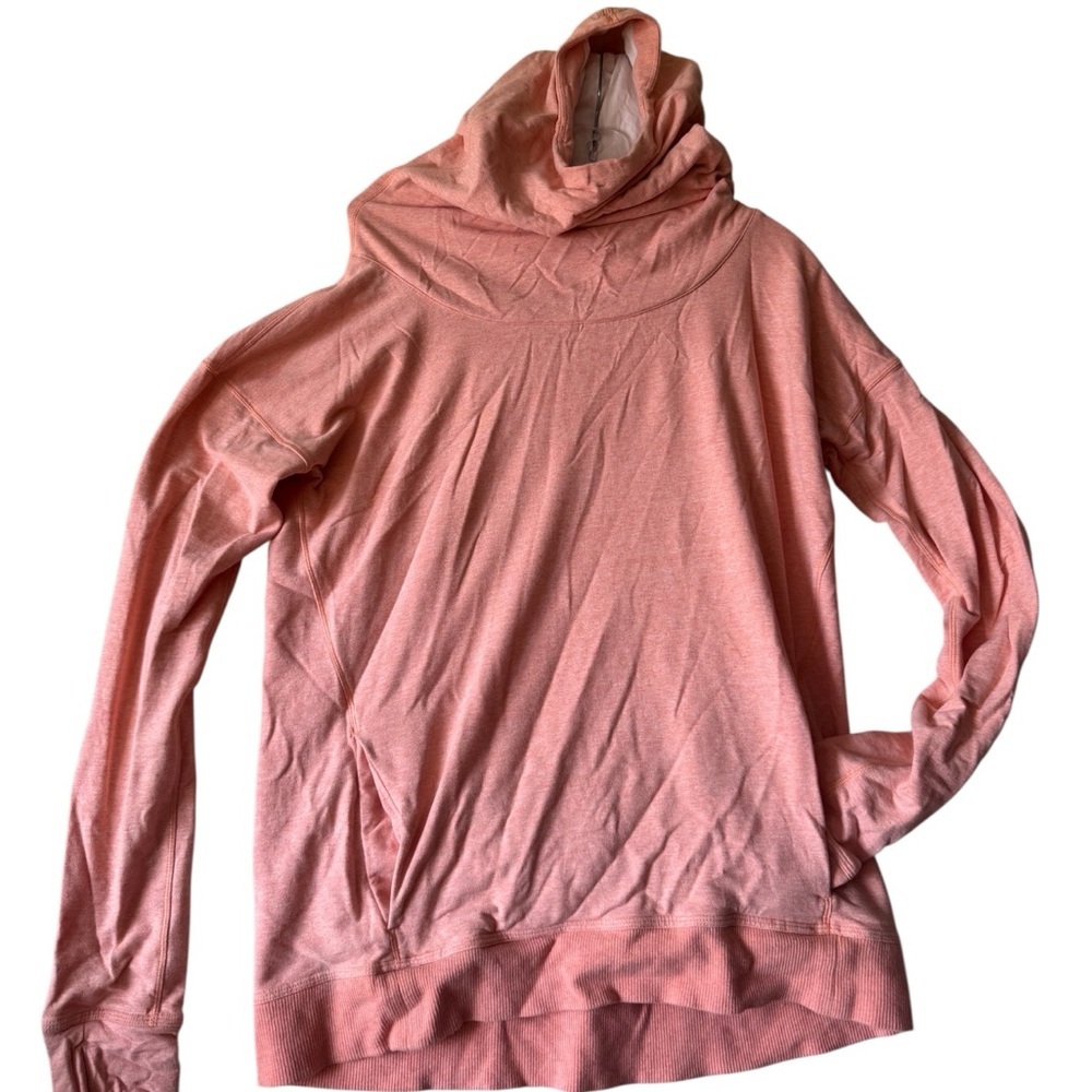 Lululemon Stress Less Hoodie Pockets Cowl Hood Lightweight Terry Stretch Top 8 - Picture 4 of 16